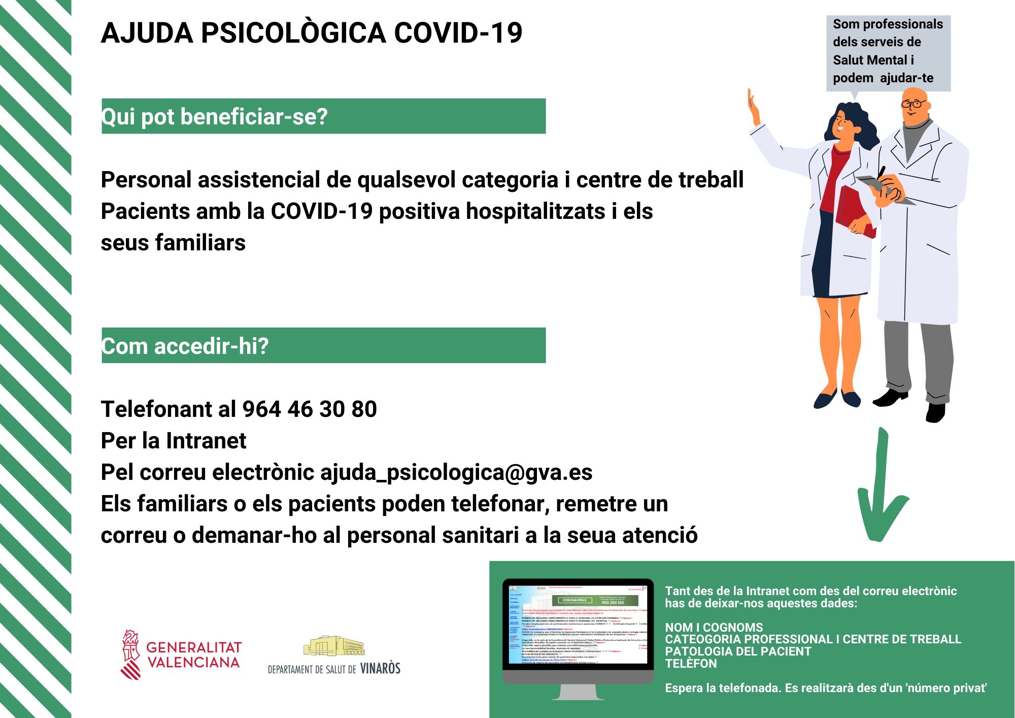 Cartell d'ajuda psicològica Covid-19